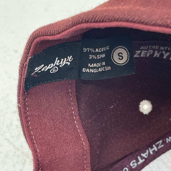 ZEPHYR Z Fit Authentic Cap Hat Double G Embroidered Design Size Small Maroon - Picture 7 of 8